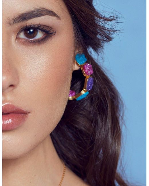 Lavani Jewels Blue Multicolour Rainbow Lavani Earrings