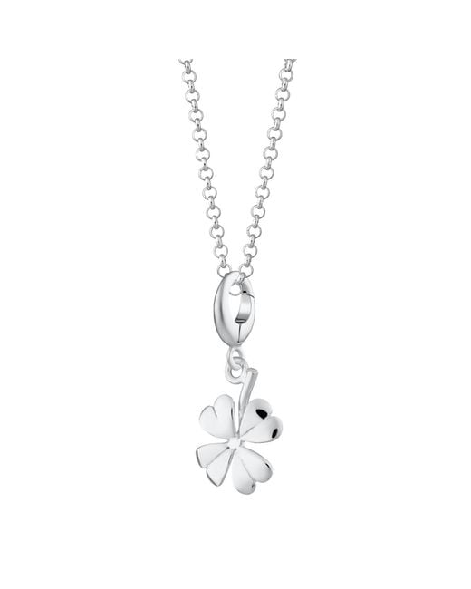 Lily Charmed Metallic Sterling Four Leaf Clover Charm Necklace