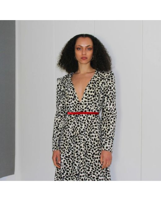 Couture to Your Door Black Animal Dalmatian Print Maxi Dress