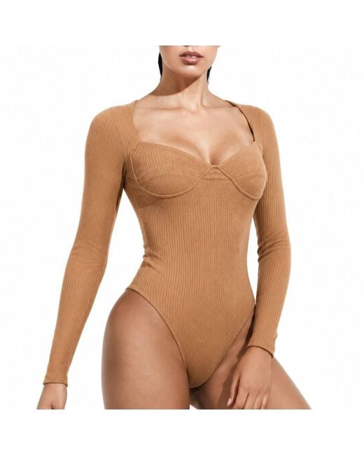 Chuks Collins White Neutrals Lady Liberty Long Sleeve Leotard