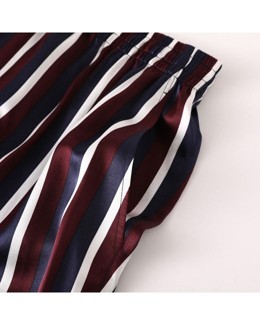 Soft Strokes Silk Blue Pure Mulberry Silk Striped Shorts for men