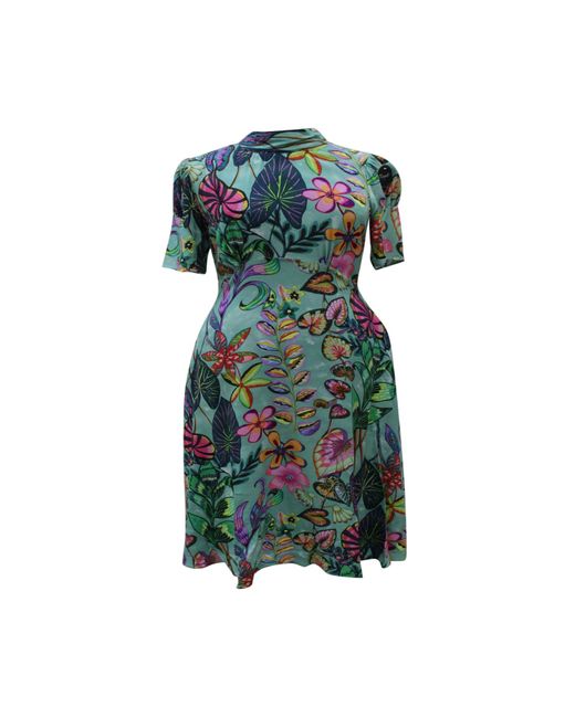 Closet Green Tie Back Print Midi Dress