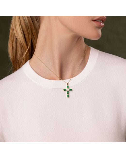 Nialaya Metallic Cz Cross Necklace