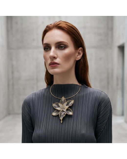Iliana Arrazola Metallic Orchid Choker, And, Glass Beads, Beaded Jewelry