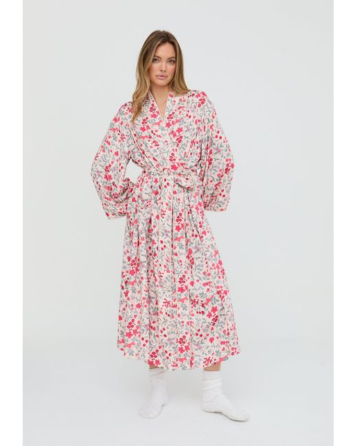 Lily and Lionel Pink Neutrals Corina Kimono Style Jasmine Print Robe