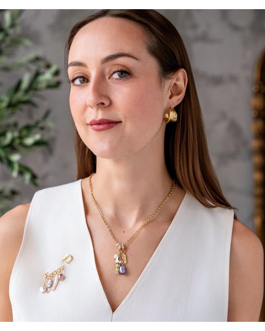 Loni Paul Jewelry Metallic Fish & Pearl Charm Necklace