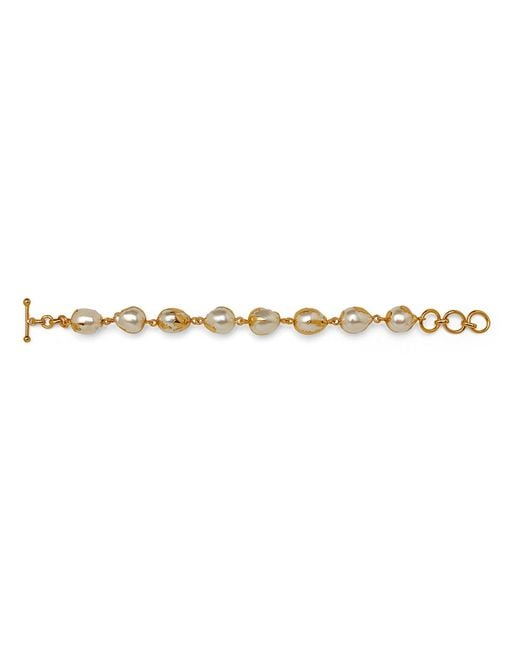 Dhwani Bansal Metallic Adjustable Luna Bracelet With Baroque Pearls