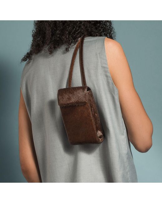 godi. Brown Handmade Cow Hair Crossbody Essentials Bag – Hair-On Hide Phone Pouch
