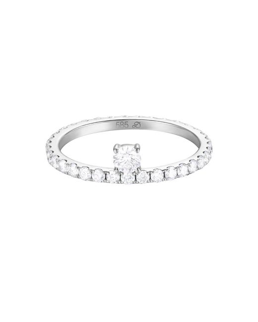 Dyamka Metallic Paved Solitaire Ring
