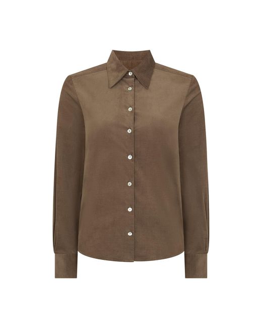 Really Wild Clothing Brown Spencer Stretch Corduroy Shirt