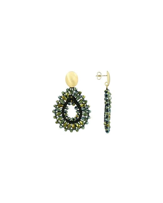 LOTT.gioielli Green Metallic Silk Drop S Earrings