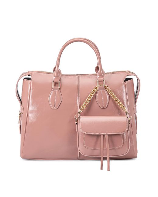 Mkf Collection - J'omor Pink Yareli Tote Bag With Mini Bag- Two-Piece Set