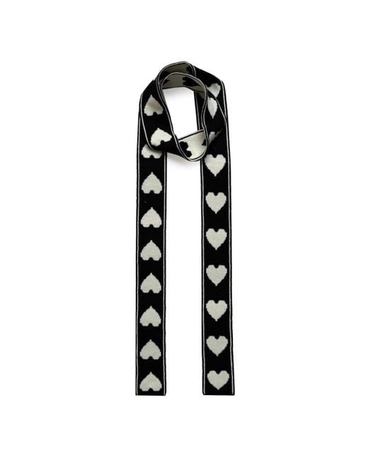 INGMARSON Black Heart Wool & Cashmere Thin Scarf