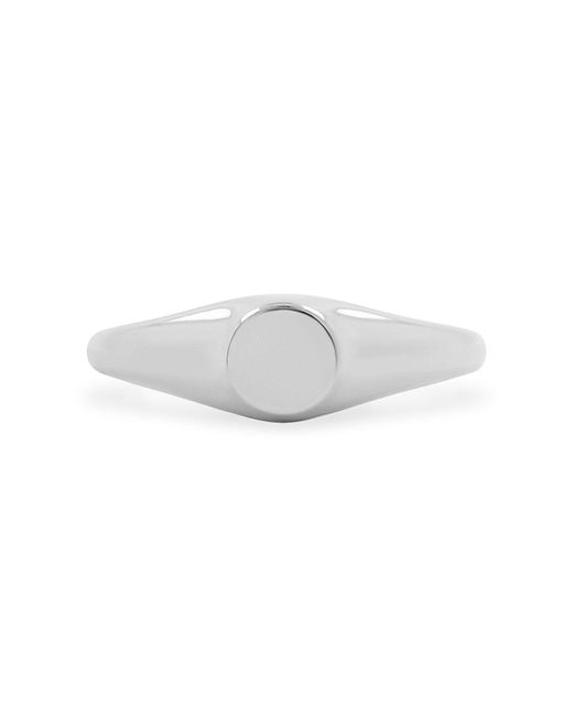 Cote Cache White Petite Round Pinky Signet Ring