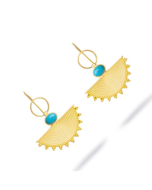 Ebru Jewelry Metallic Cleopatra Sunburst Earrings
