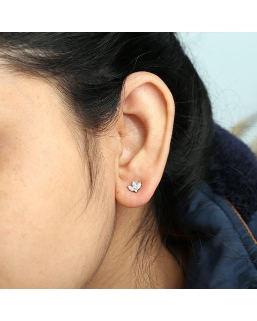 Artisan Metallic Marquise Diamond Stud Earrings