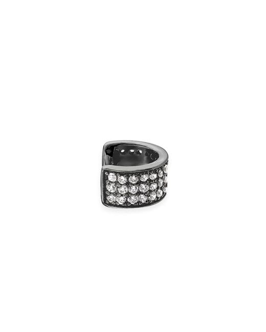 SALLY SKOUFIS Black Destiny Ear Cuff With Made Cz Diamond Stimulant