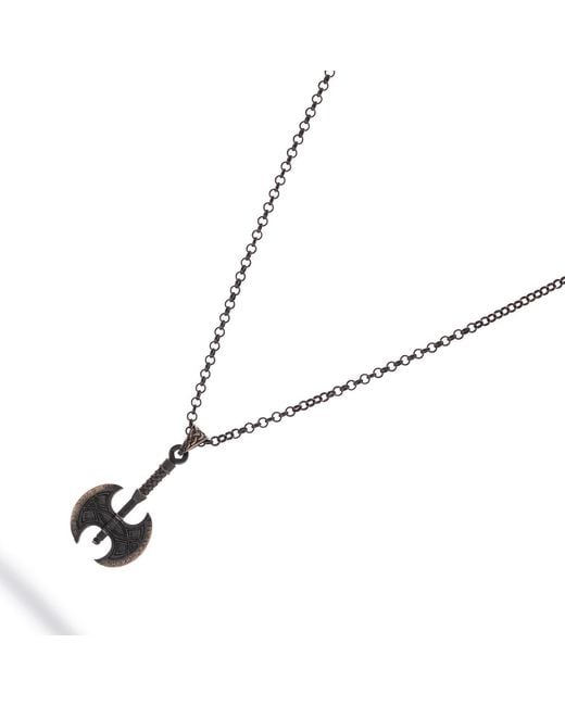 Ebru Jewelry Metallic Viking Axe Sterling Necklace for men