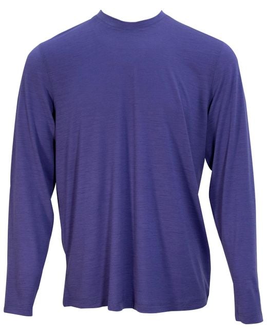 Lords of Harlech Purple Chase Long Sleeve Merino Crew In Skipper for men