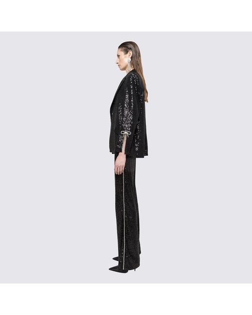 Nissa Black Sequined Straight Pants