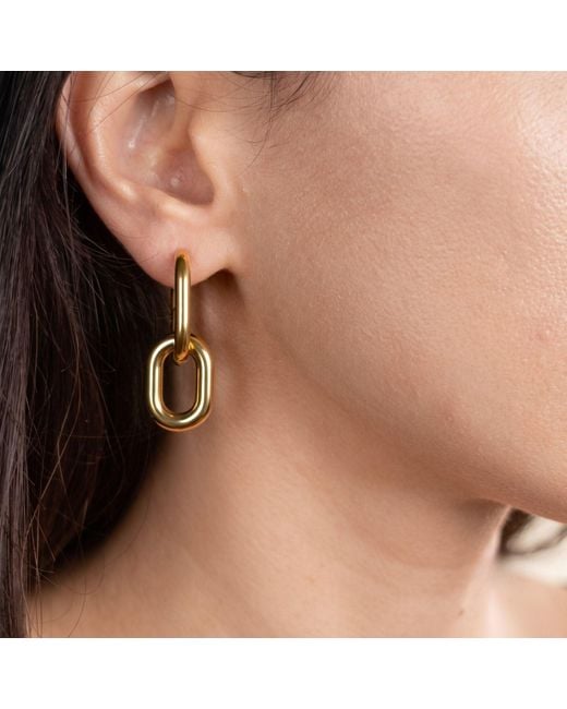 Harfi Metallic 18Ct Plated Convertible Paperclip Drop Earrings