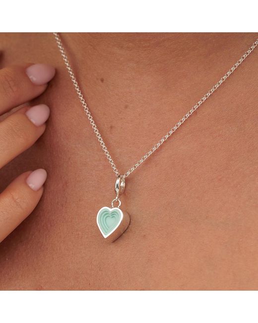 Lily Charmed Multicolor Sterling Geometric Heart Charm Necklace