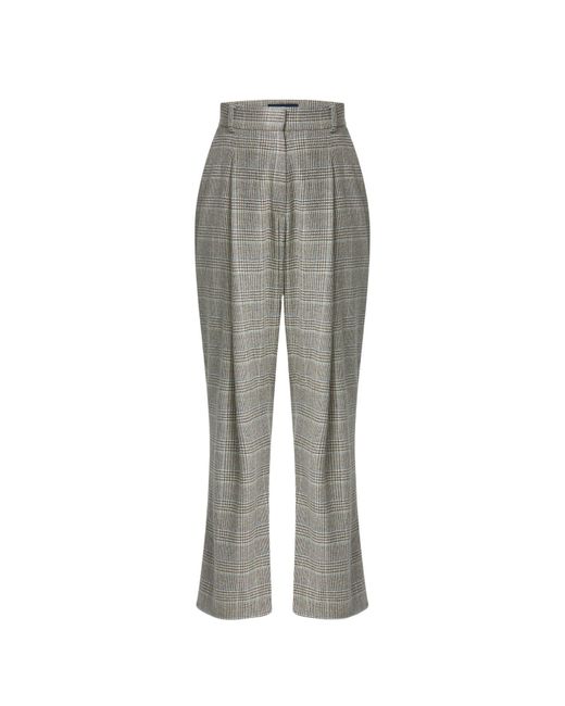 Helen Mcalinden Gray Neutrals Lyra Magee Plaid Trousers