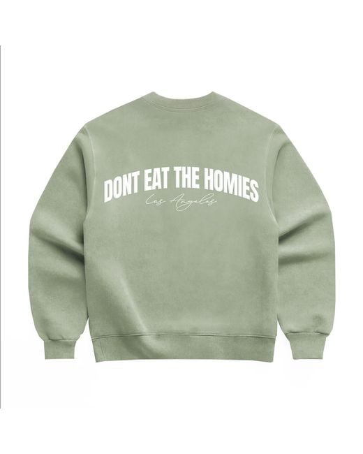 Dont Eat the Homies Green Arch Crewneck for men