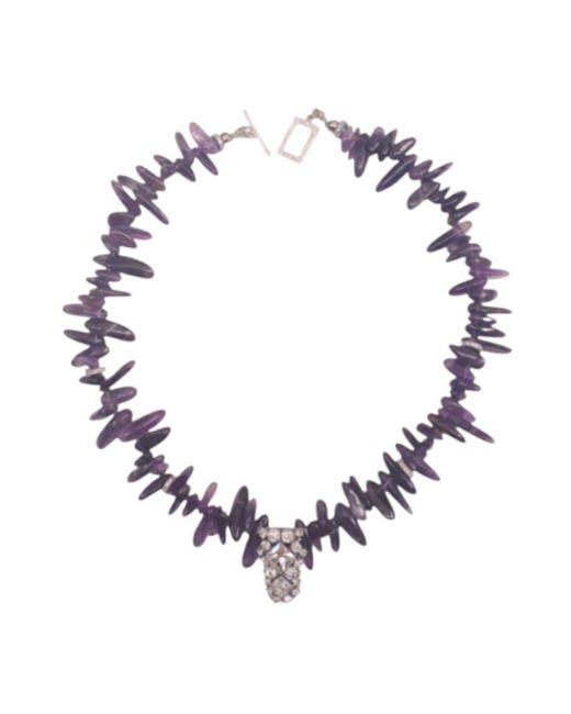Way to Chic Blue Amethyst Necklace With Crystal Pendant