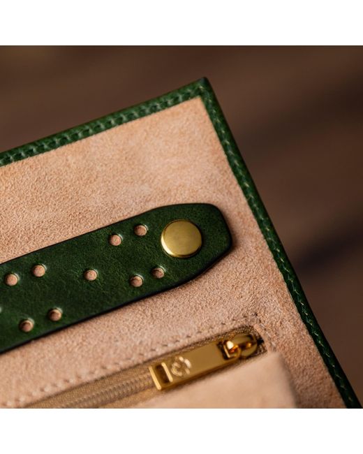 Time Resistance Green Leather Jewelry Case