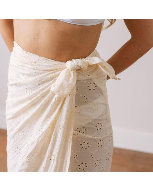 SUNSHINE TIENDA Natural Ivory Eyelet Vienna Sarong