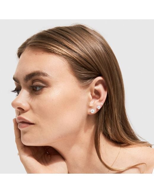 Ora Pearls Metallic Small Pearl Studs Earrings