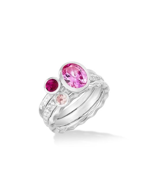 Dower & Hall Pink Blush Twinkle Stacking Rings