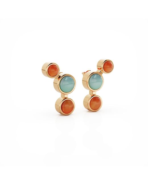 Linda Fiore Metallic Aurora Earrings Vermeil