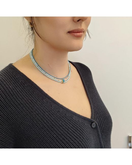 Nuvv Collection Blue Beaded Evil Eye Necklace