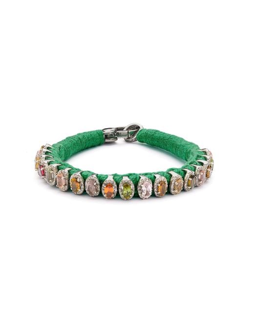 Caravan of Stones Green Mini Thread Diamond Bracelet With Multi-Coloured Tourmalines