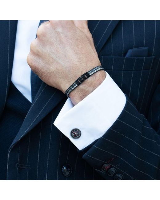 Tateossian Black Tessellate Bracelet for men