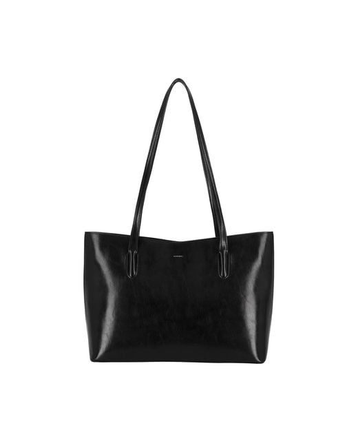 MARHEN.J Black Manhattan V-Cut Shoulder Bag