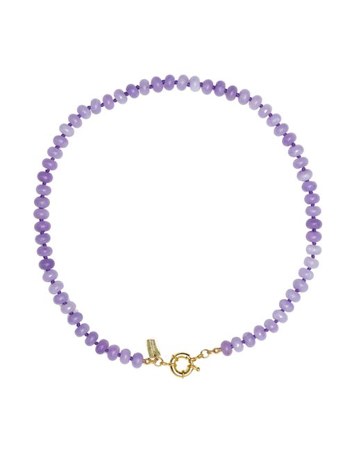 Christina Greene Metallic Sweet Stone Beaded Knotted Necklace
