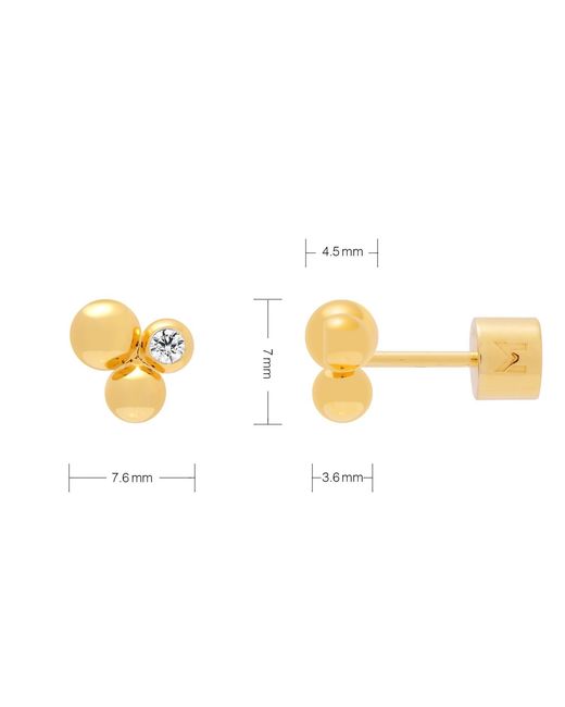 Meulien Metallic Bubble Cluster Stud Earrings