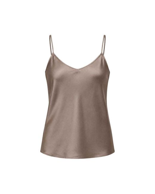 Humans & Land Brown Bronze Satin Lingerie Top