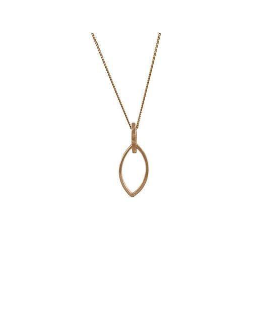 Edge Only Metallic Marquise Slice Pendant Solid 14Ct