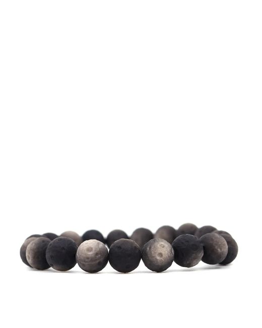 Shar Oke Black Matte Obsidian Meteorite Bracelet for men
