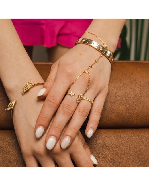 BLOOMTINE | Earth Angel HQ Metallic Illuminess Premium Vermeil French Pavé Sparkle Stacking Ring