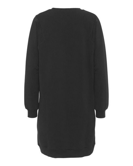 GROBUND Black Organic Cotton Oversized Sweatshirt Dress