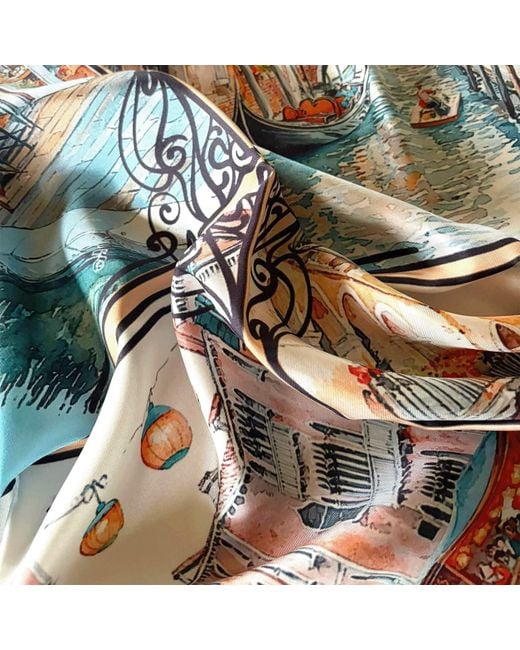 Ralufineart Blue Venetian Moments Scarf