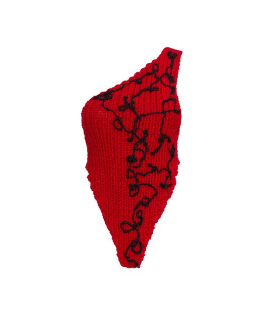Sarah Regensburger Red Fire Chunky Knit Top