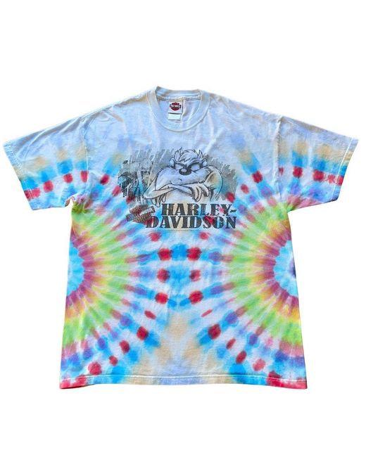 Roy G. Blue Vintage Harley Looney Toons Tie Dye Tee