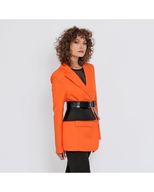 Haute Cuir Black Leather Peplum Corset Belt