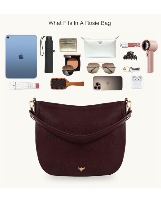 Apatchy London Purple The Rosie Burgundy Leather Bag